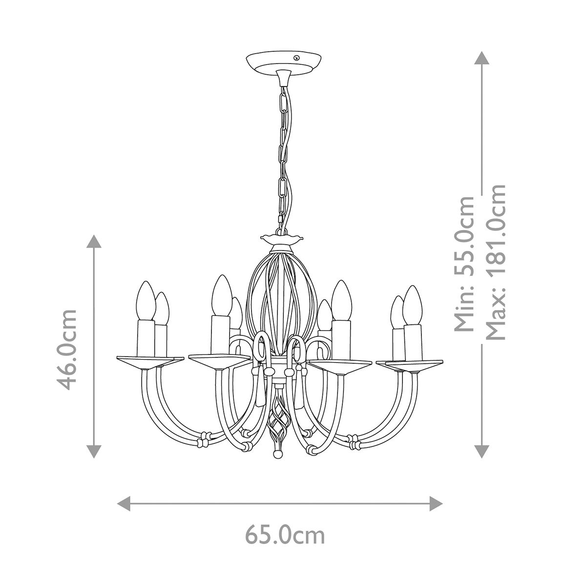 Aegean Light Chandelier in Polished Nickel