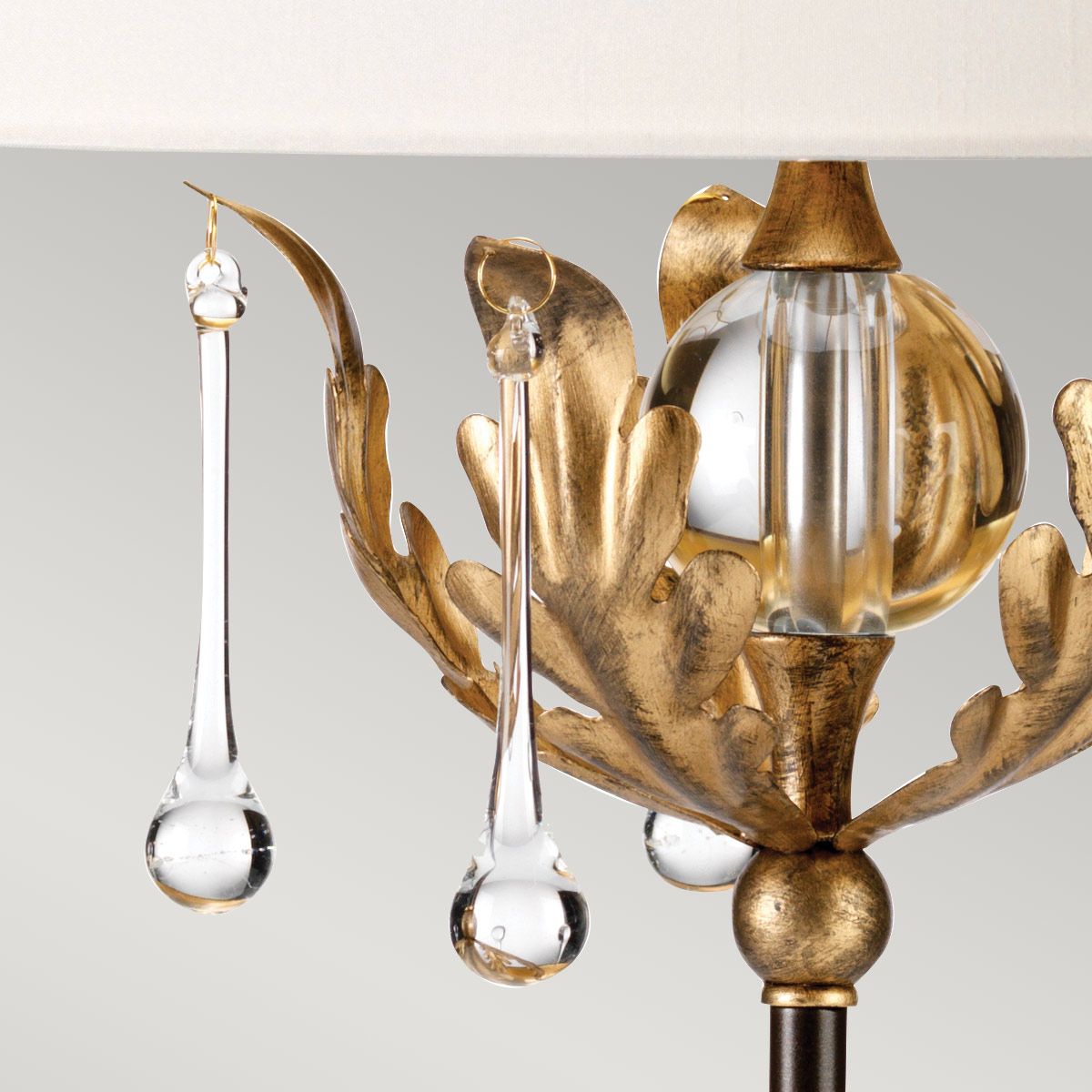 Amarilli Light Table Lamp in Ivory Shade in Bronze with Gold Patina