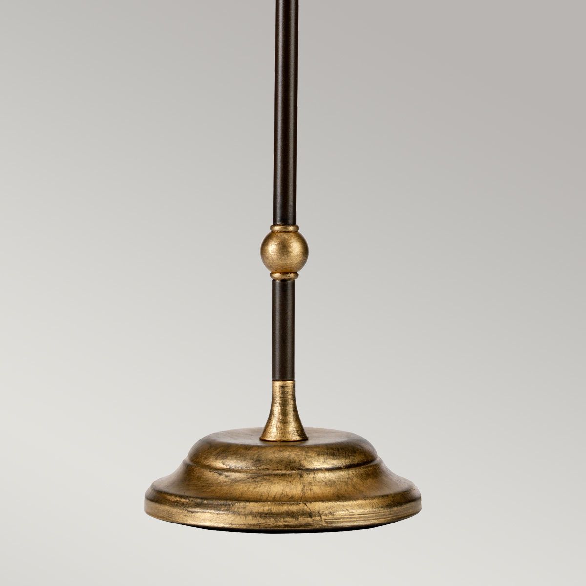 Amarilli Light Table Lamp with Brown Shade in Bronze with Gold Patina