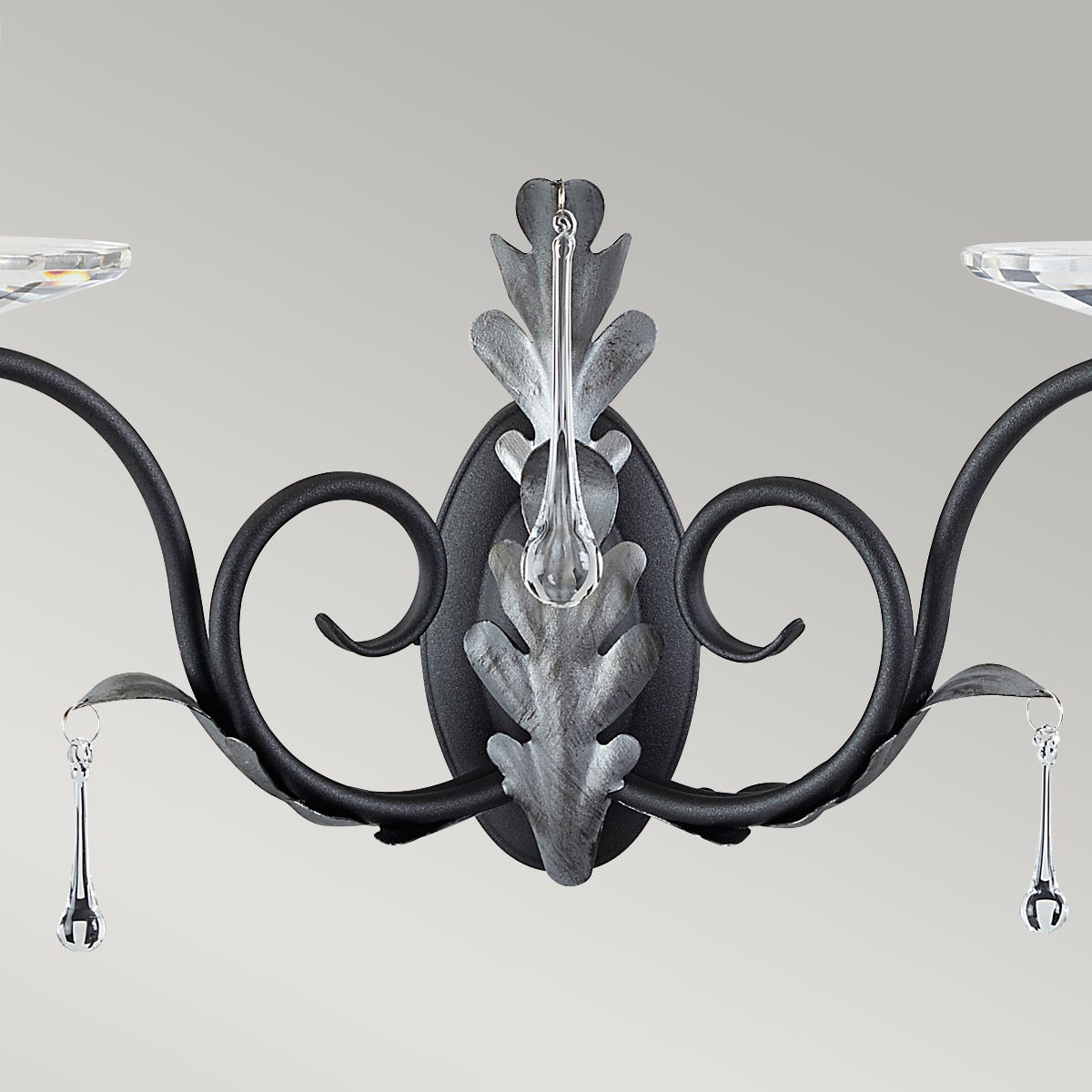Amarilli Light Wall Light in Black with Silver Patina