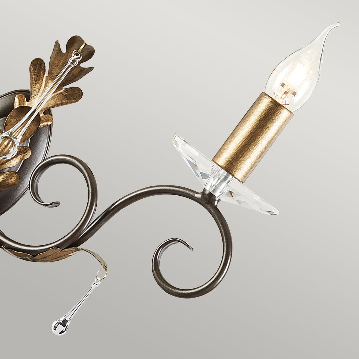 Amarilli Light Wall Light in Bronze with Gold Patina