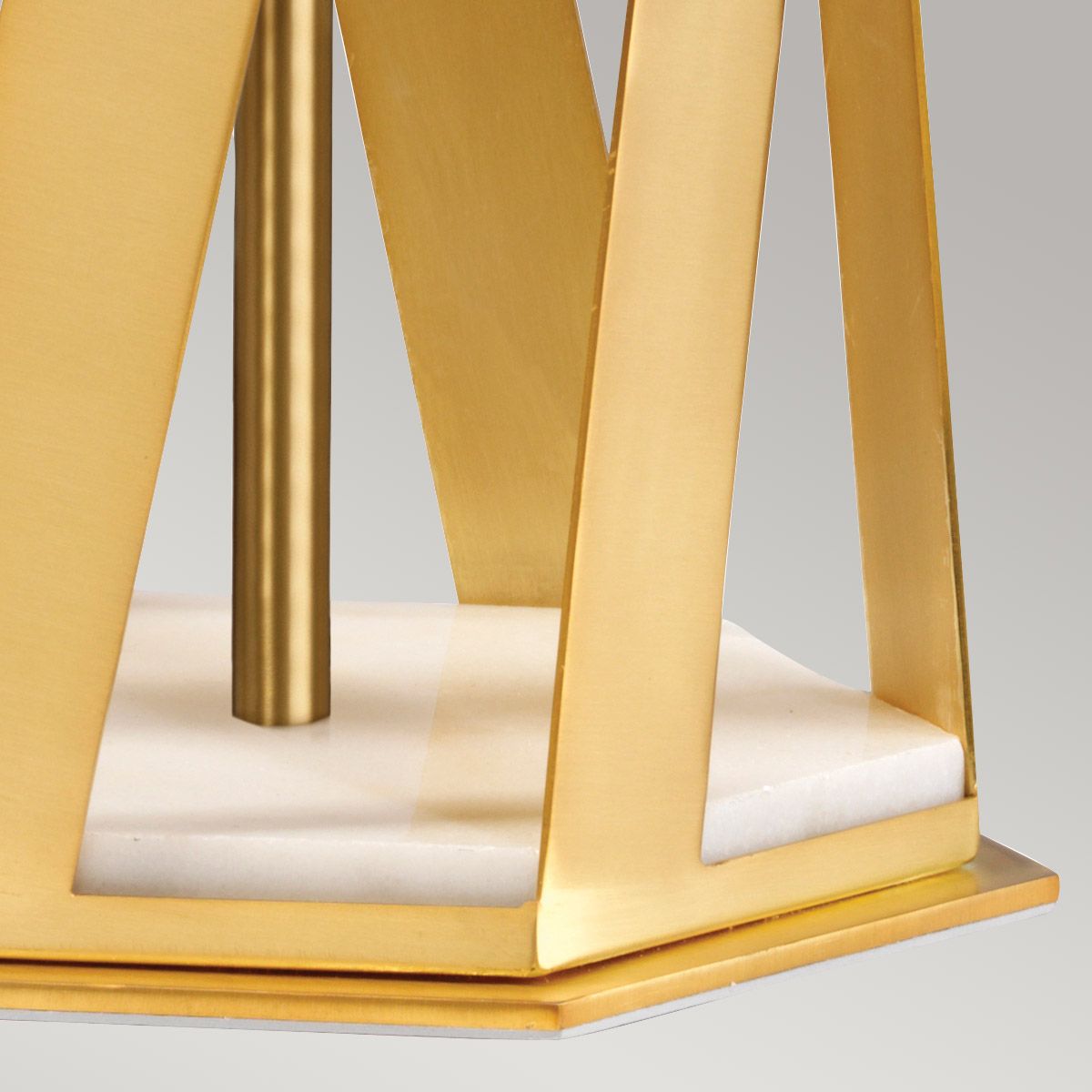 Apollo Light Table Lamp with White Shade in Brushed Brass