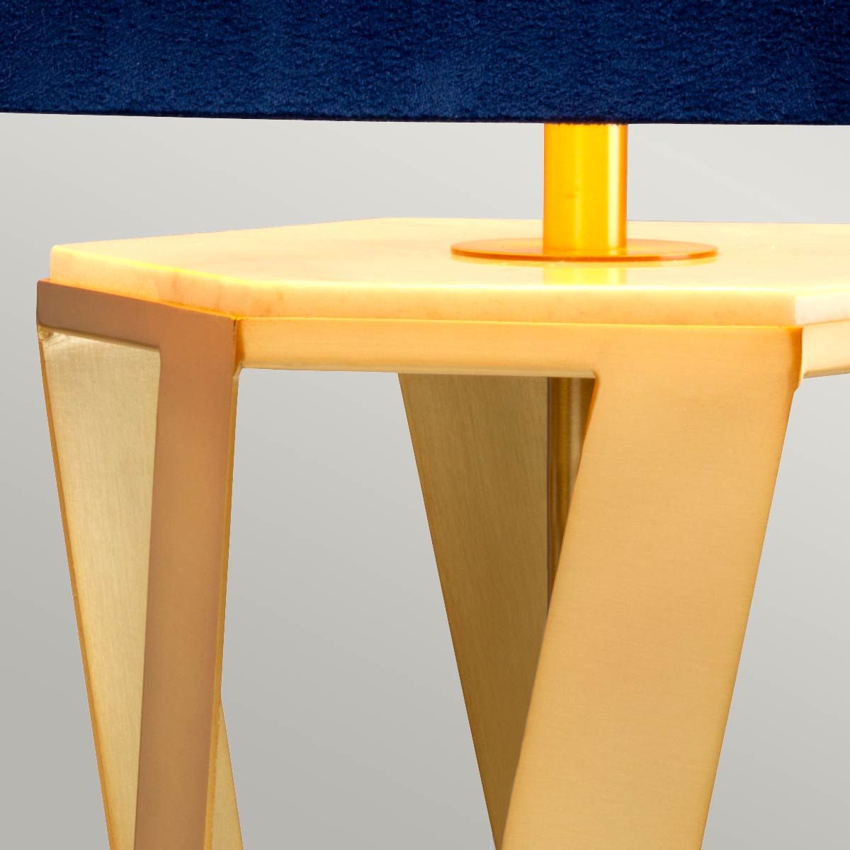 Apollo Light Table Lamp in Blue Shade in Brushed Brass