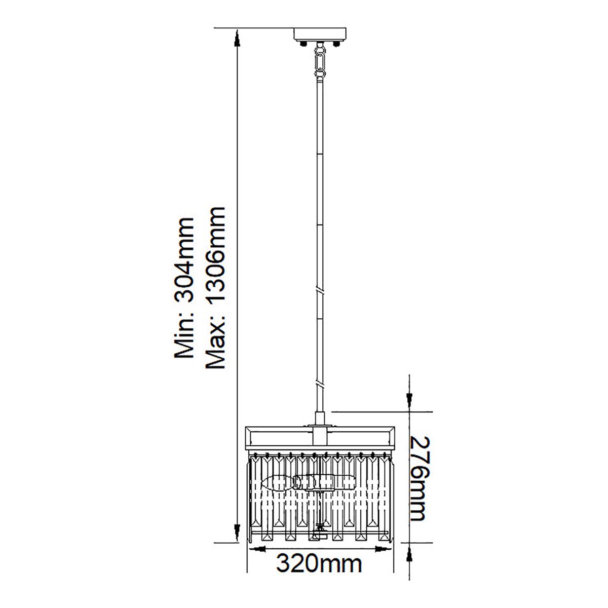 Aries Light Small Chandelier in Polished Nickel