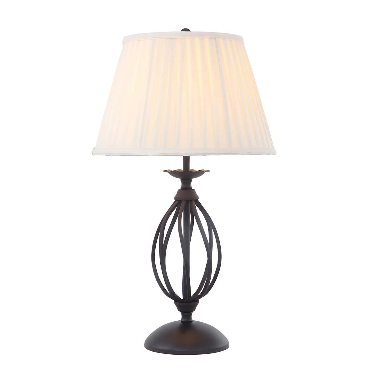Artisan Light Table Lamp in Ivory Shade in Black