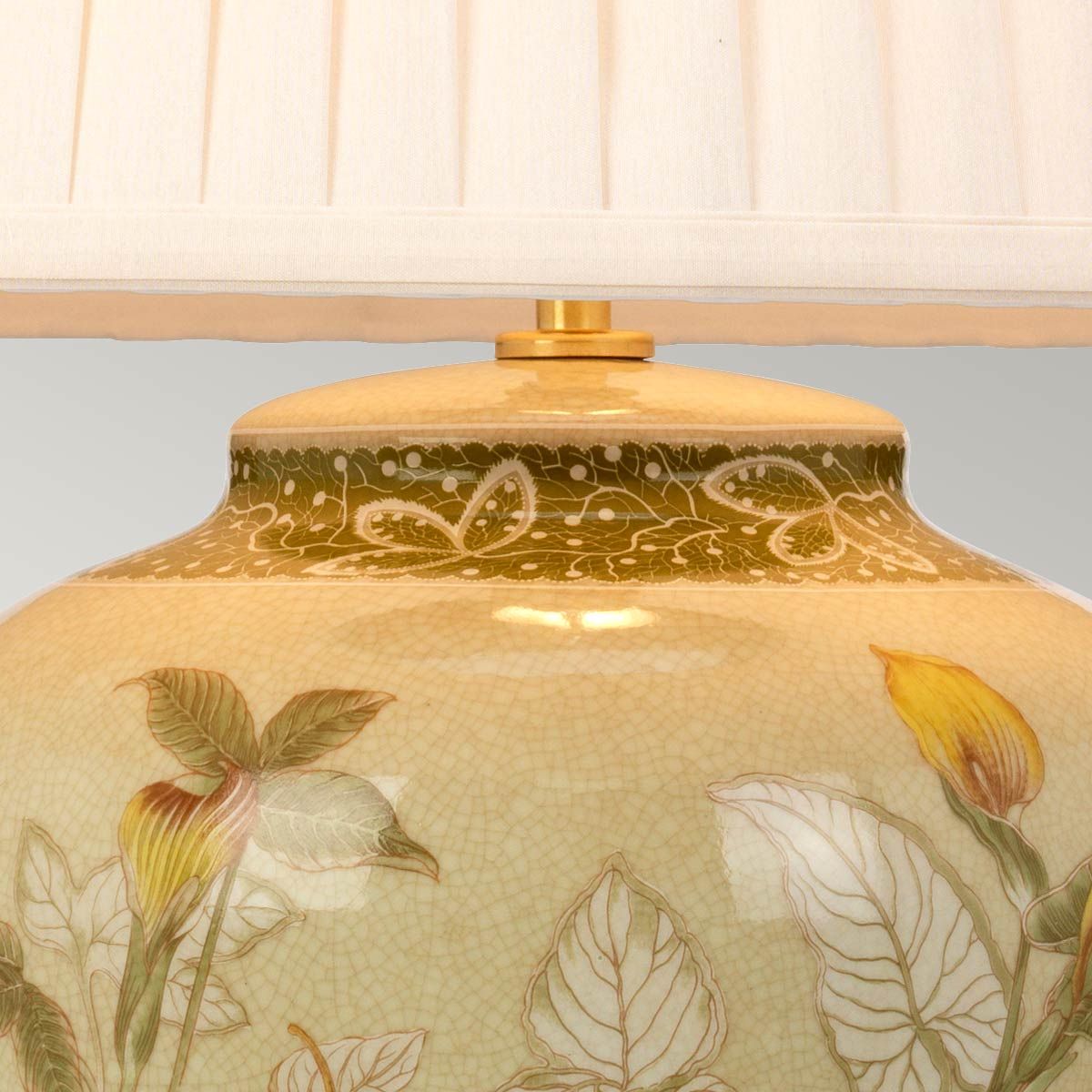 Arum Light Table Lamp with Cream Shade in Aged Brass