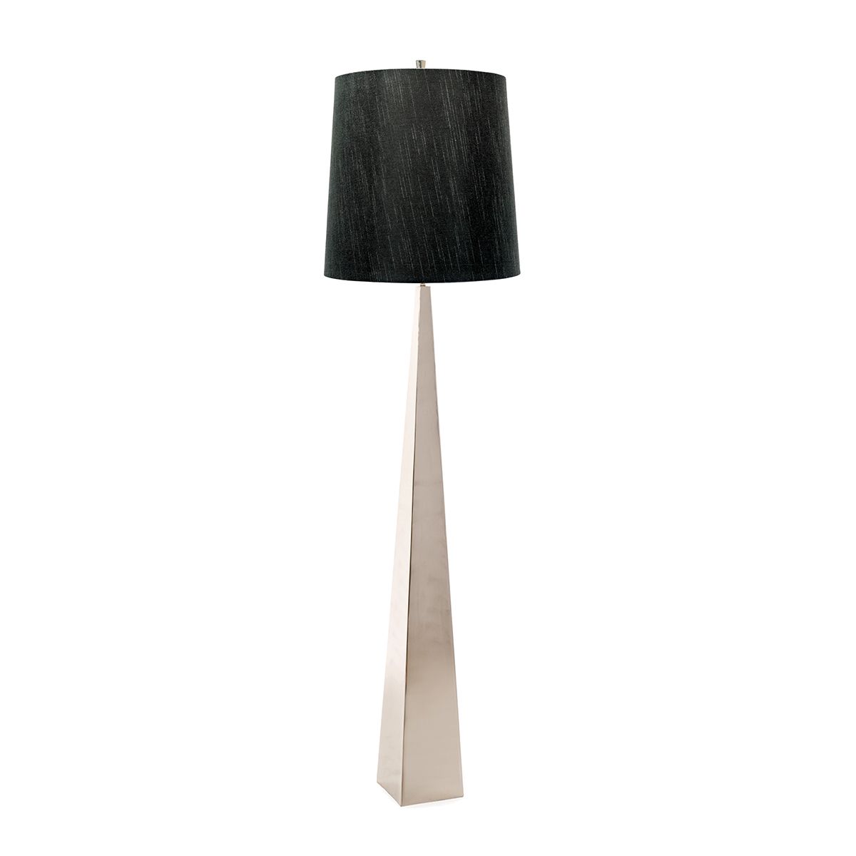 Ascent Light Floor Lamp with Black Shade in Polished Nickel