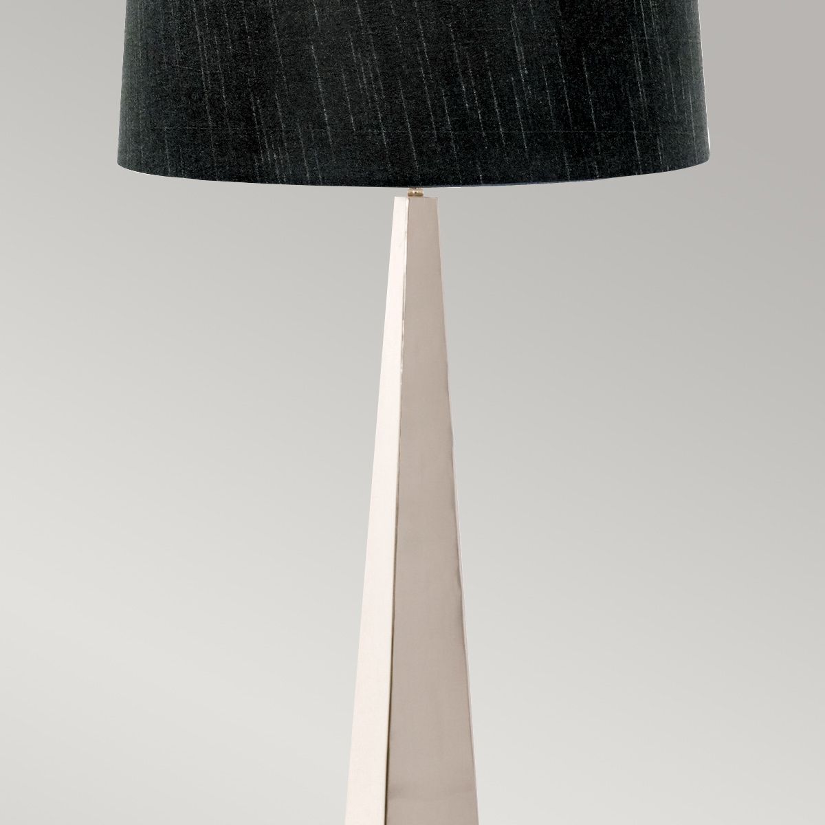 Ascent Light Floor Lamp with Black Shade in Polished Nickel