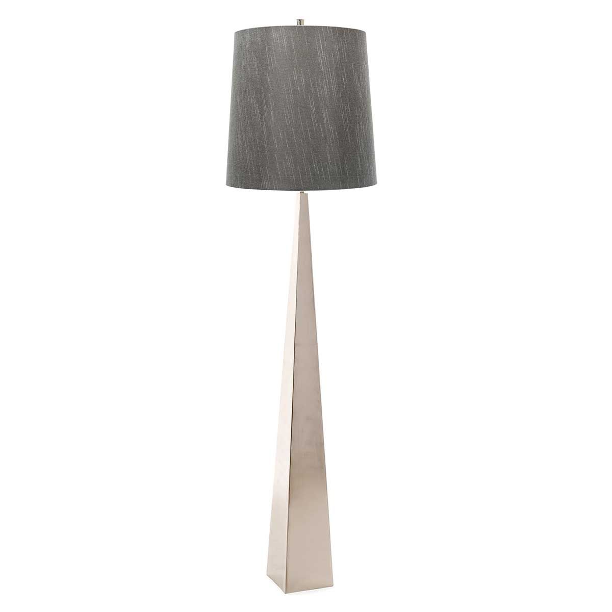 Ascent Light Floor Lamp with Dark Grey Shade in Polished Nickel