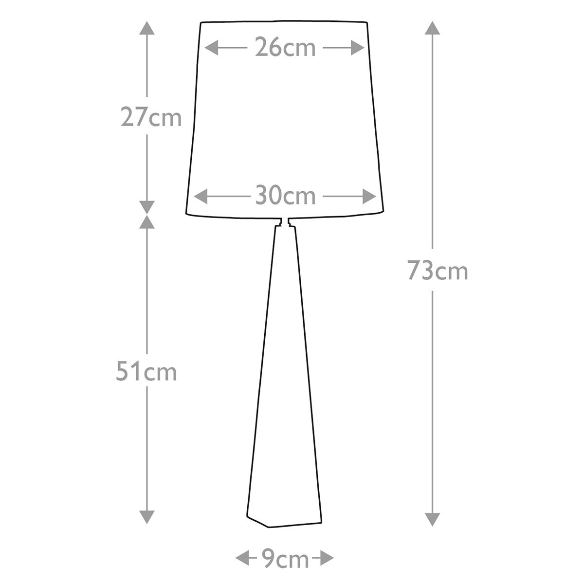 Ascent Light Table Lamp in Dark Grey Shade in Black