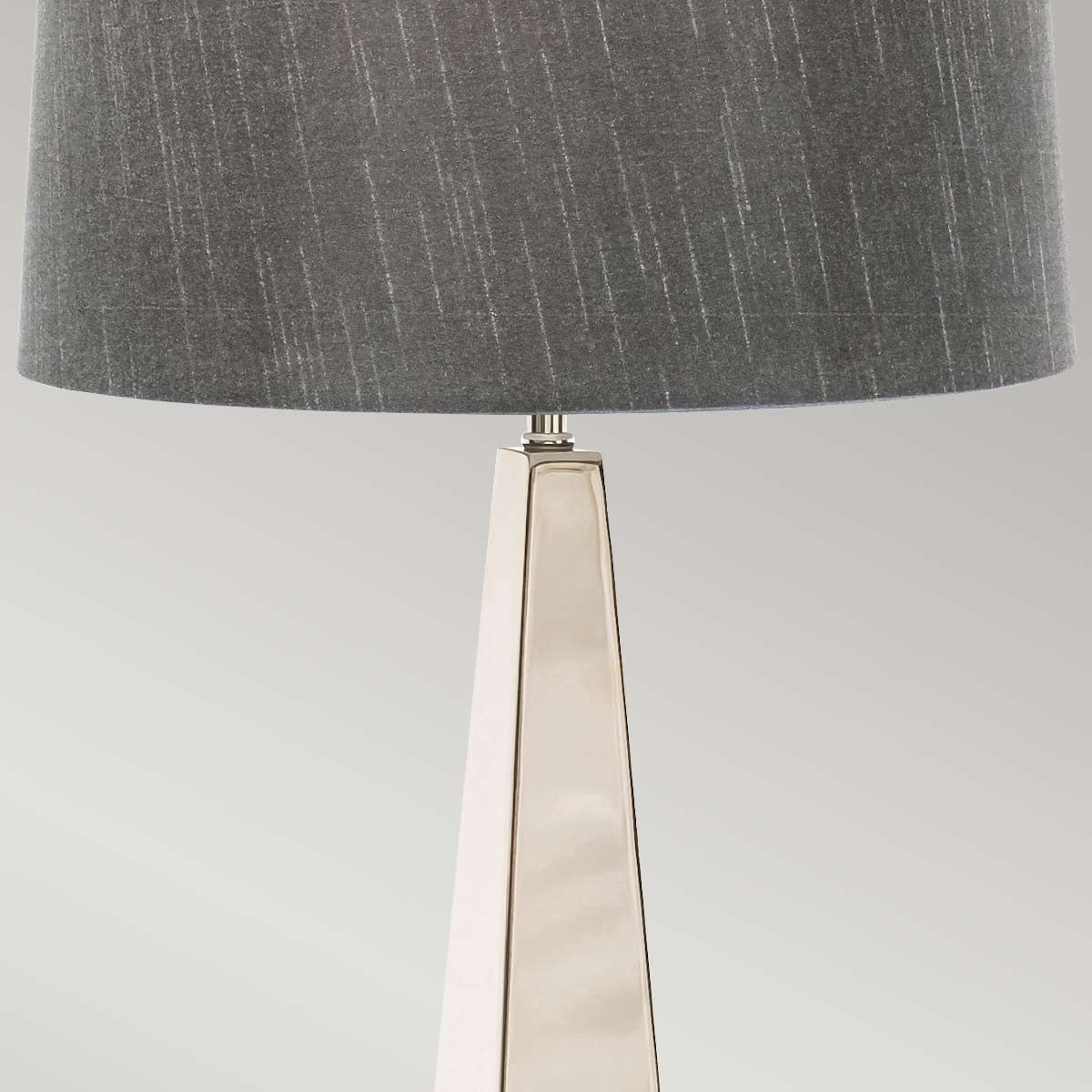 Ascent Light Table Lamp with Dark Grey Shade in Polished Nickel