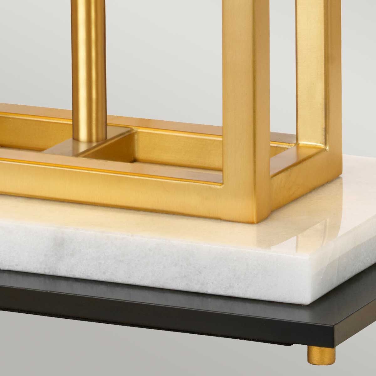 Atlas Light Table Lamp with Black Shade in Brushed Brass