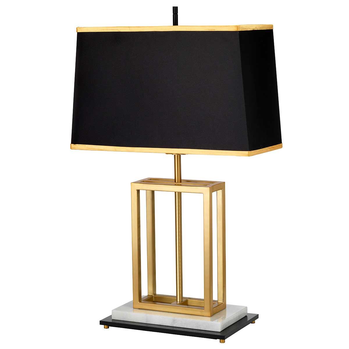 Atlas Light Table Lamp with Black Shade in Brushed Brass
