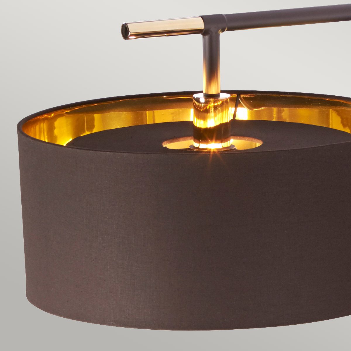 Balance Light Floor Lamp in Brown/Polished Brass with Brown Shade