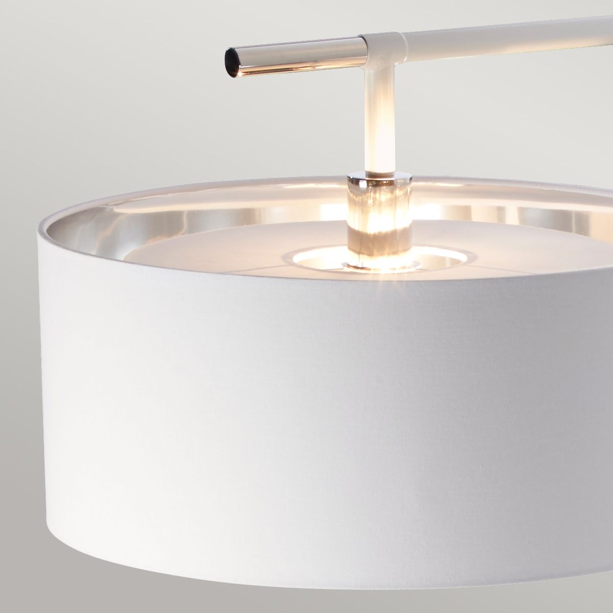 Balance Light Floor Lamp in White/Polished Nickel with White Shade