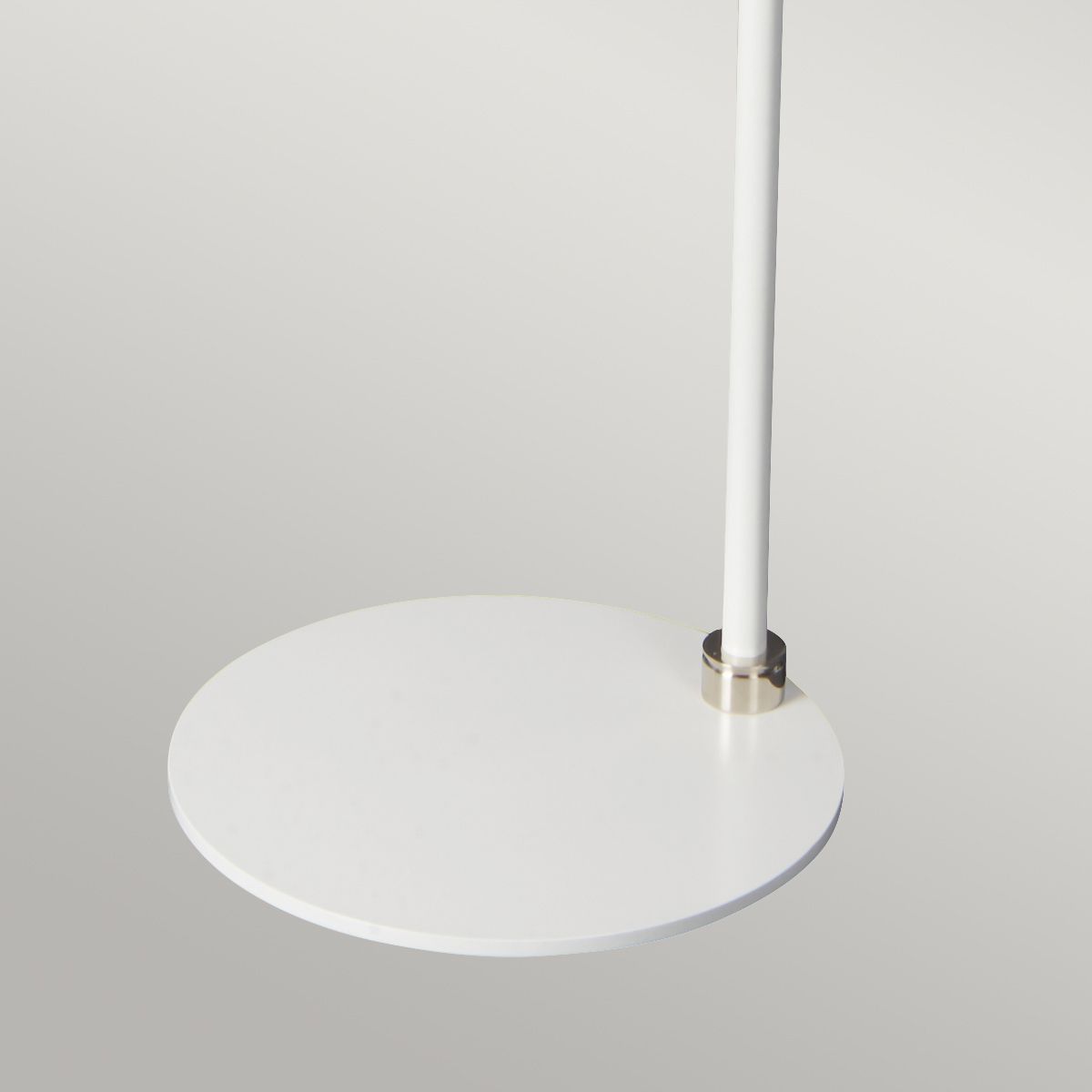 Balance Light Floor Lamp in White/Polished Nickel with White Shade