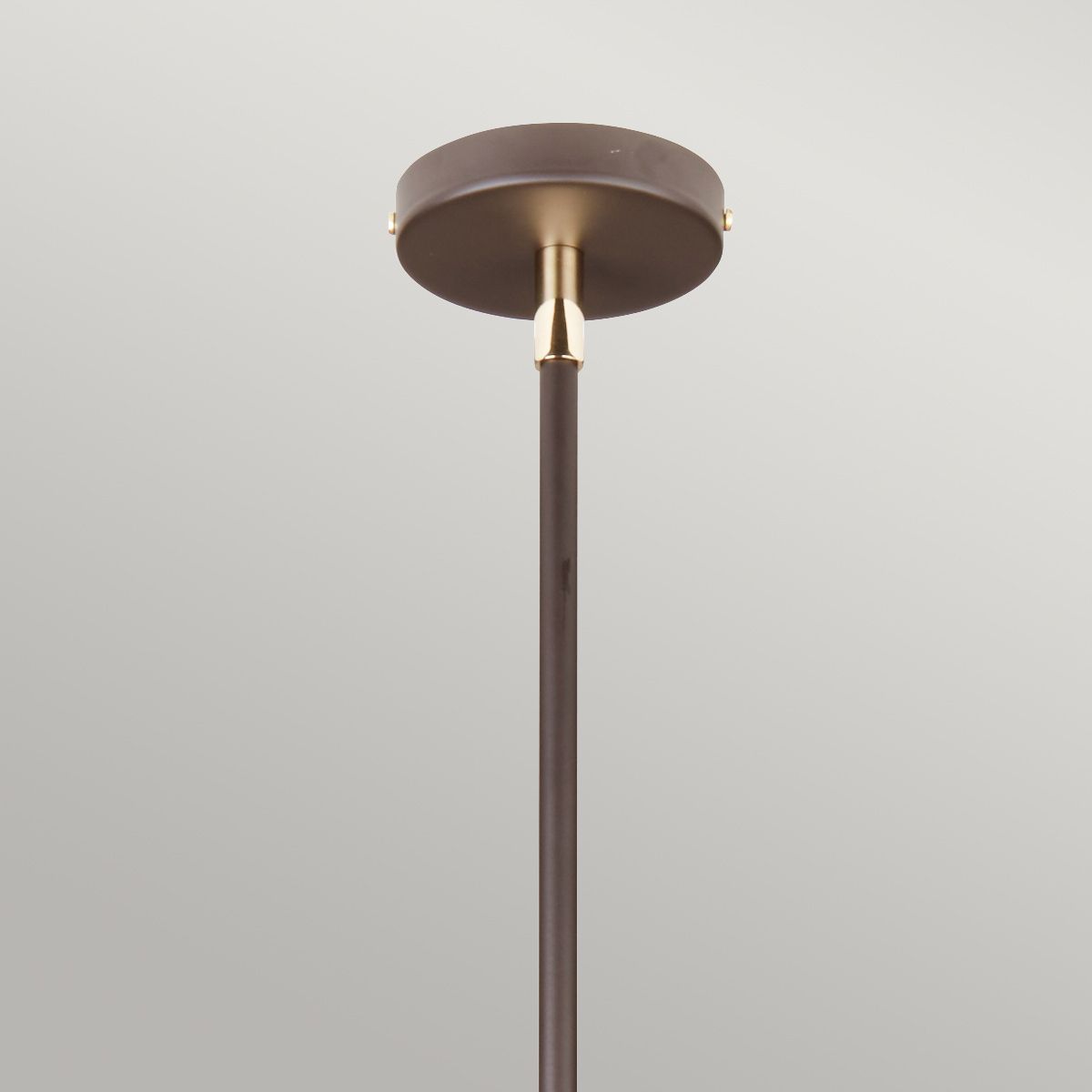 Balance In Light Pendant In Brown Polished Brass with Brown Shade