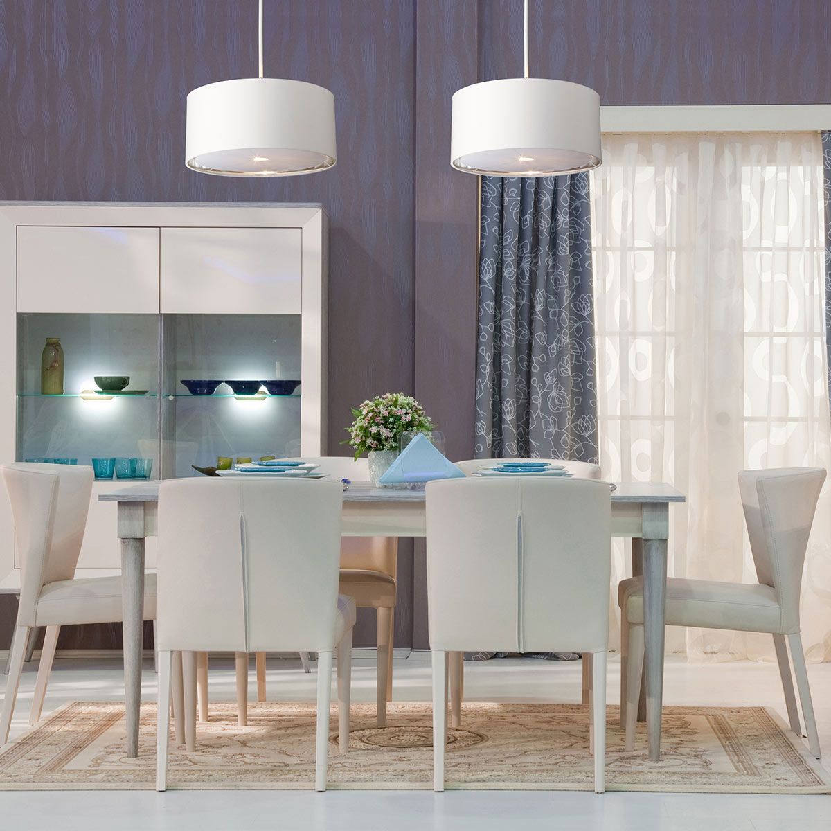 Balance Light Pendant in White/Polished Nickel with White Shade