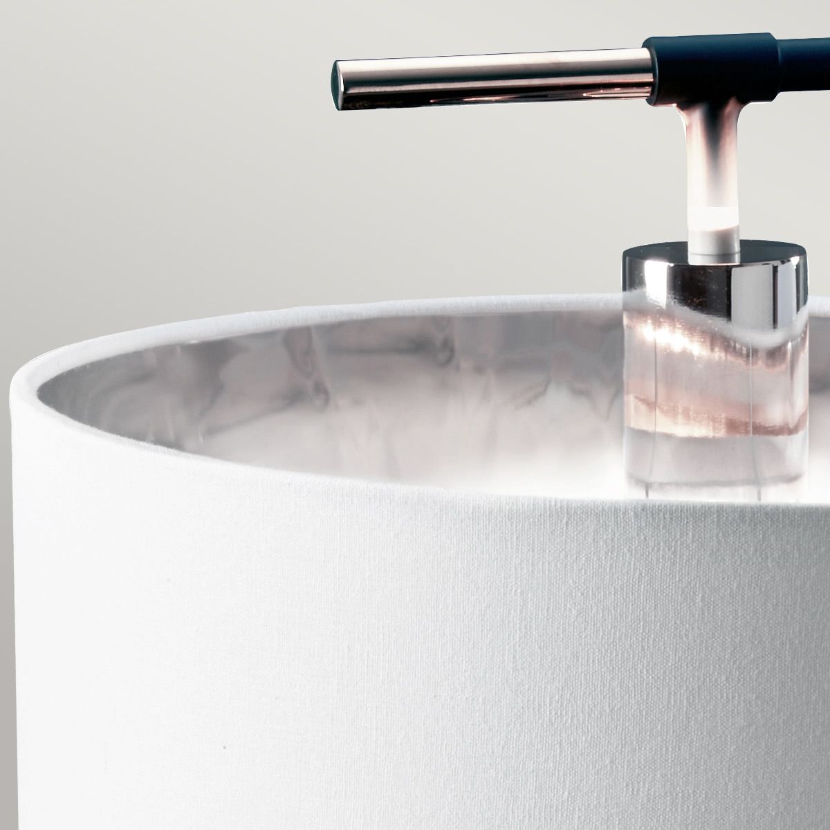 Balance Light Table Lamp in Black Polished Nickel with White Shade
