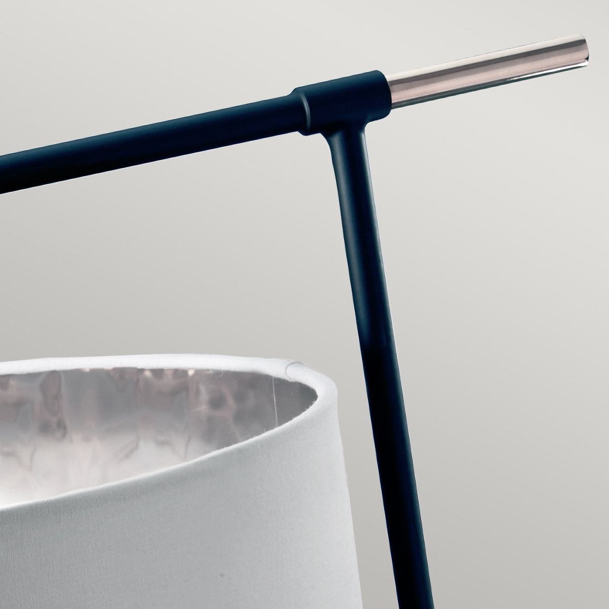Balance Light Table Lamp in Black Polished Nickel with White Shade