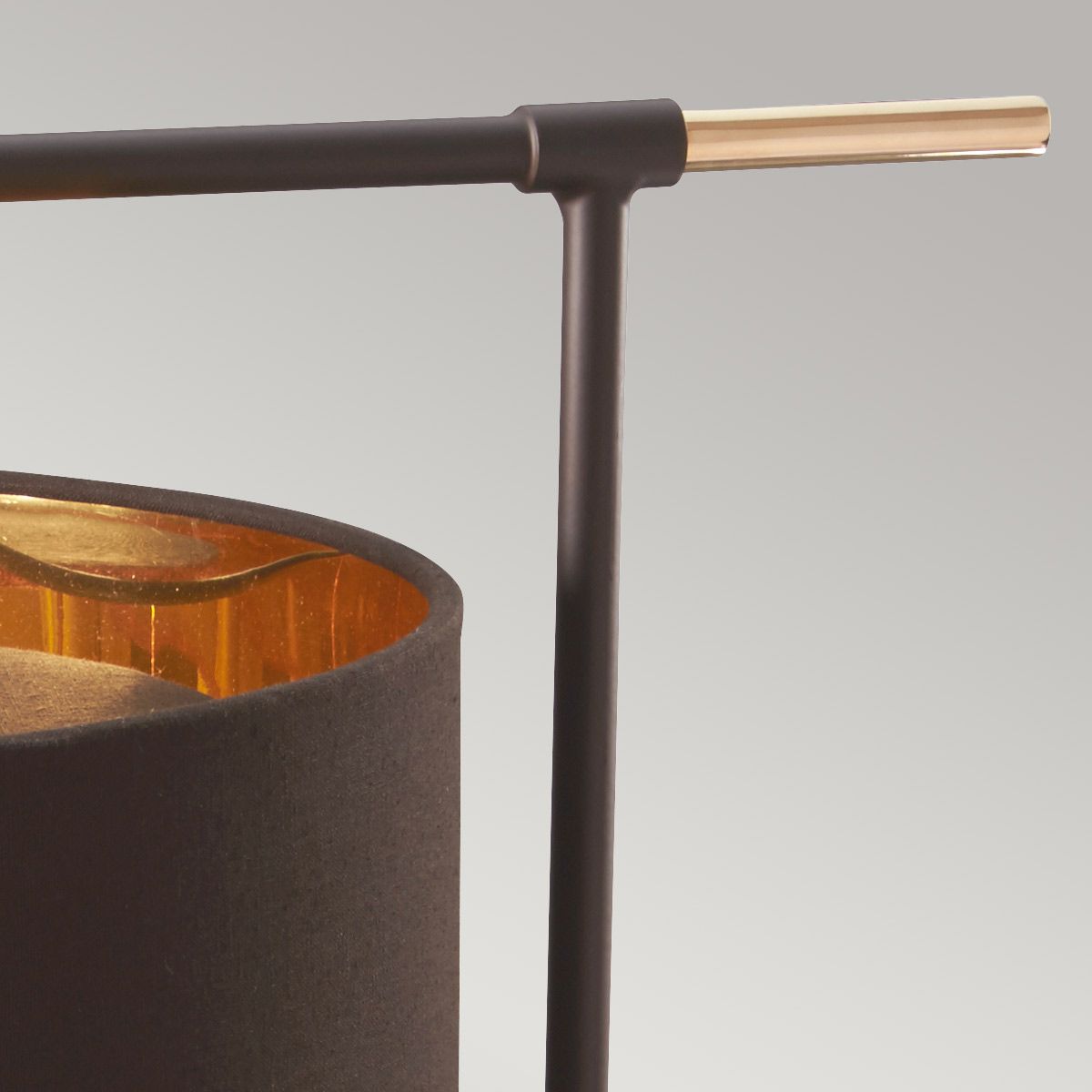 Balance Light Table Lamp in Brown/Polished Brass with Brown Shade