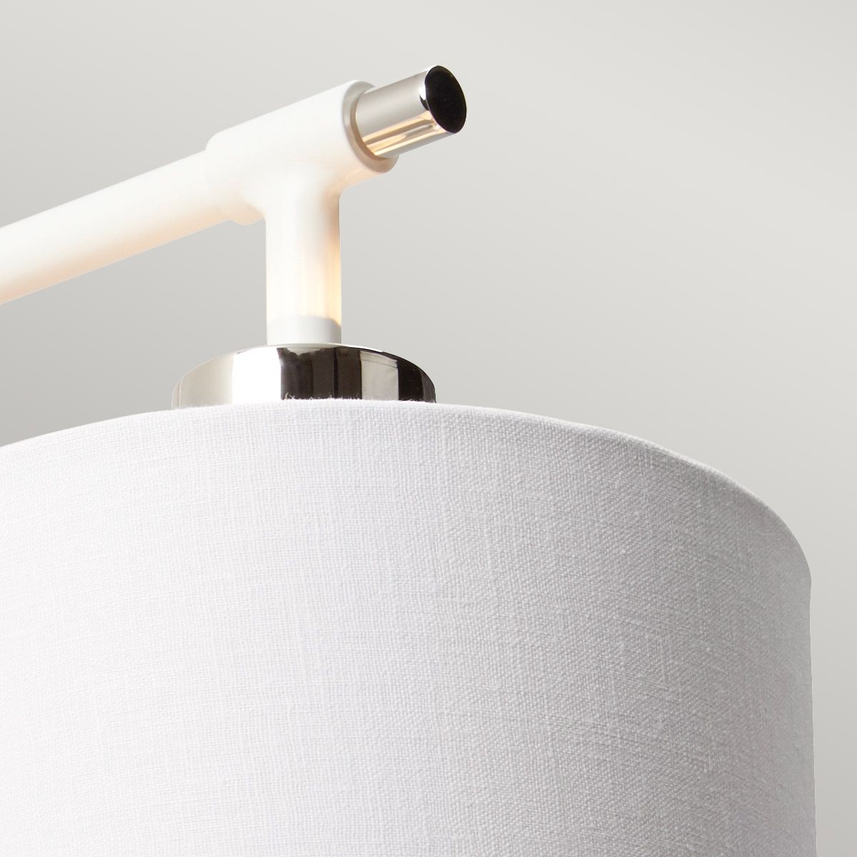 Balance Light Wall Light in White Polished Nickel with White Shade