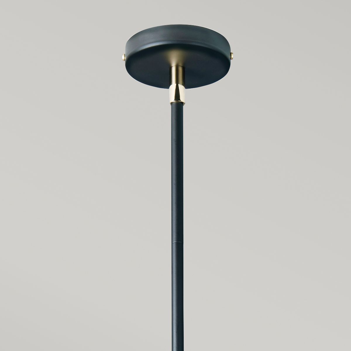 Balance Light Chandelier in Black Polished Nickel with White Shade