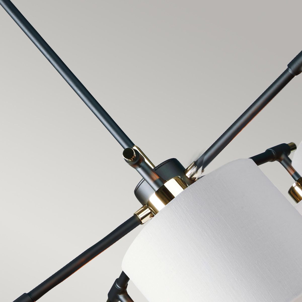Balance Light Chandelier in Black Polished Nickel with White Shade