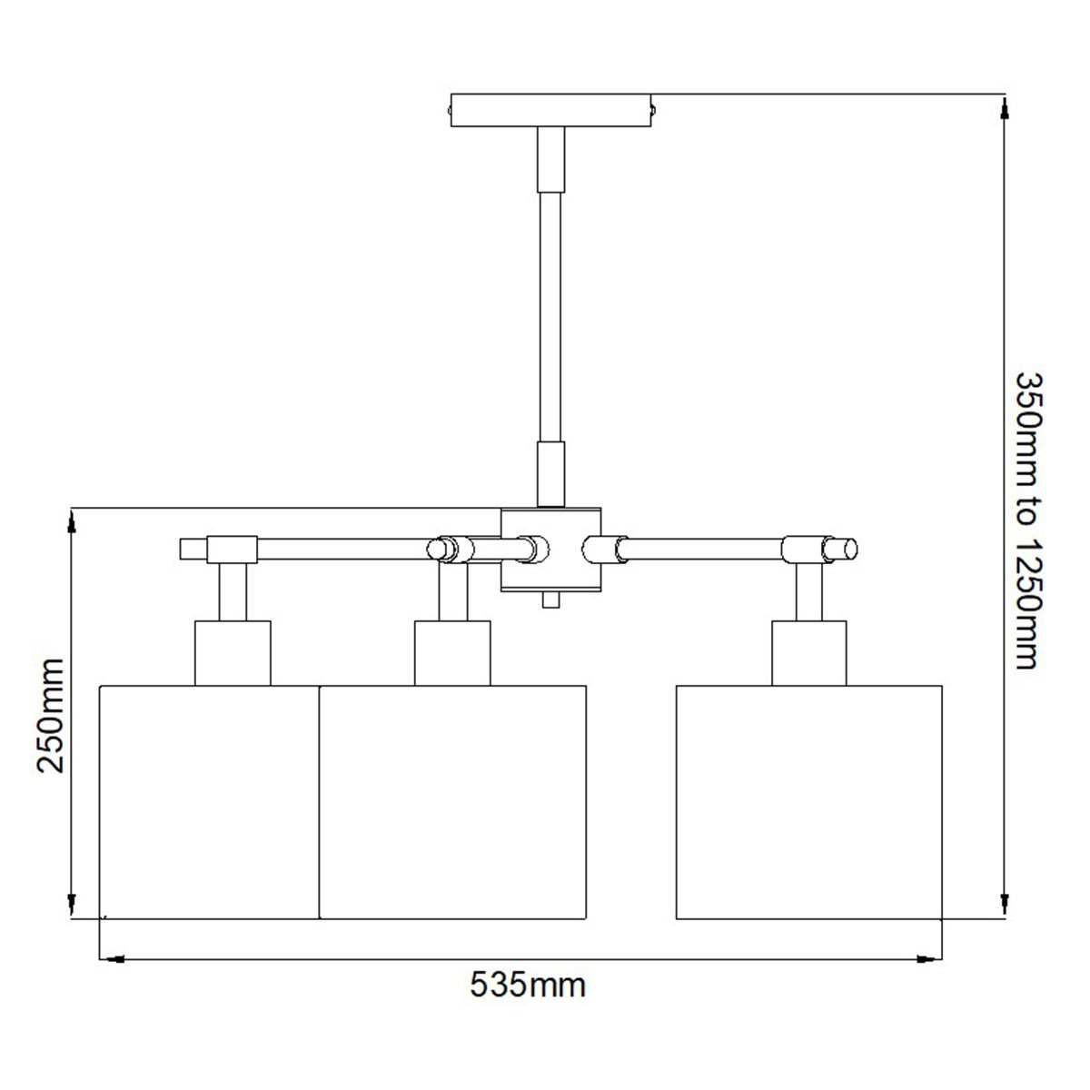 Balance Light Chandelier in White Polished Nickel with White Shade