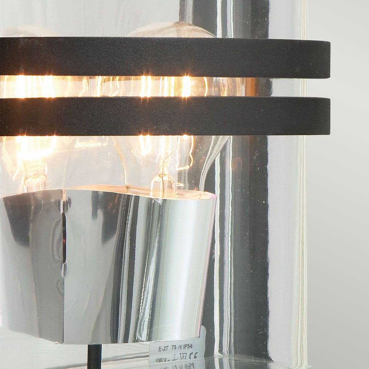 Basel Light Wall Lantern in Black With Clear Glass