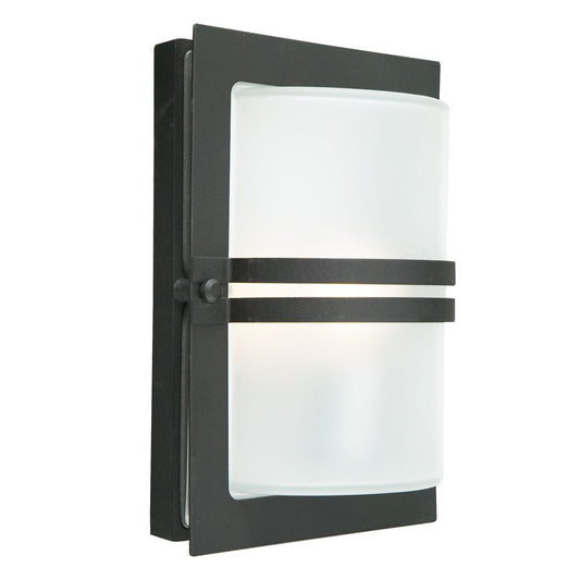 Basel Light Wall Lantern in Black With Frosted Glass