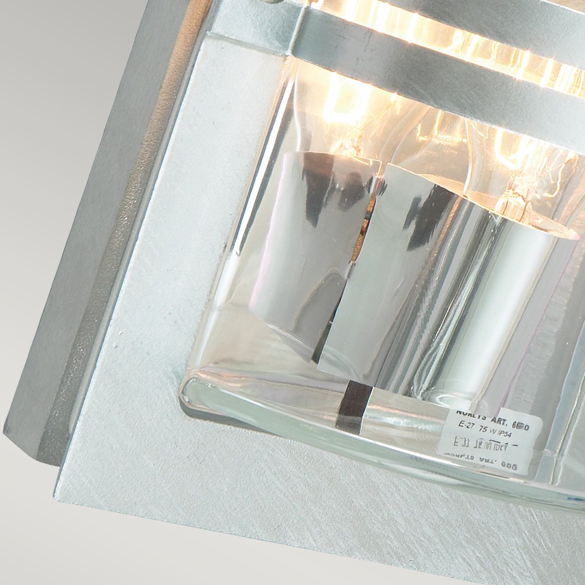 Basel Light Wall Lantern in Galvanised With Clear Glass
