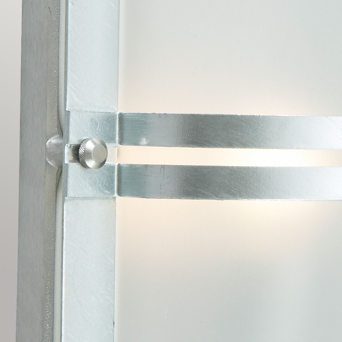 Basel Light Wall Lantern in Galvanised With Frosted Glass