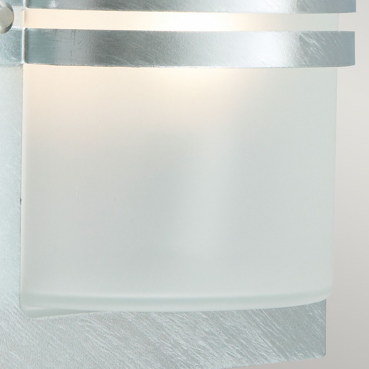Basel Light Wall Lantern in Galvanised With Frosted Glass