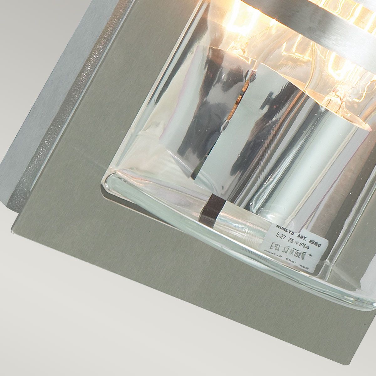 Basel Light Wall Lantern in Stainless Steel With Clear Glass