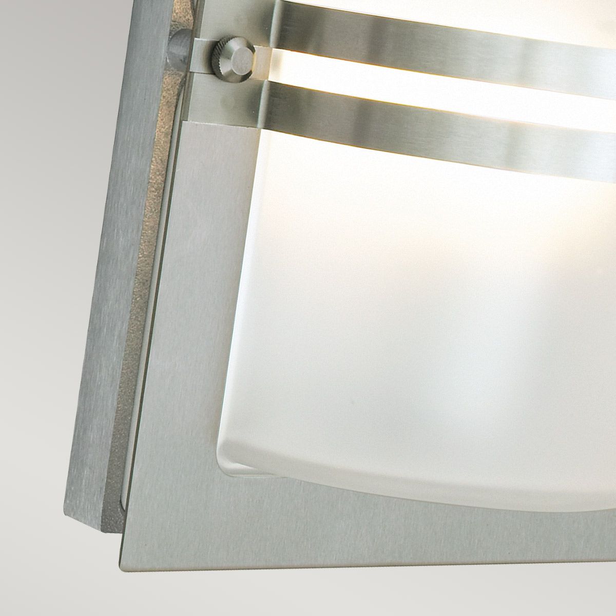 Basel Light Wall Lantern in Stainless Steel With Frosted Glass