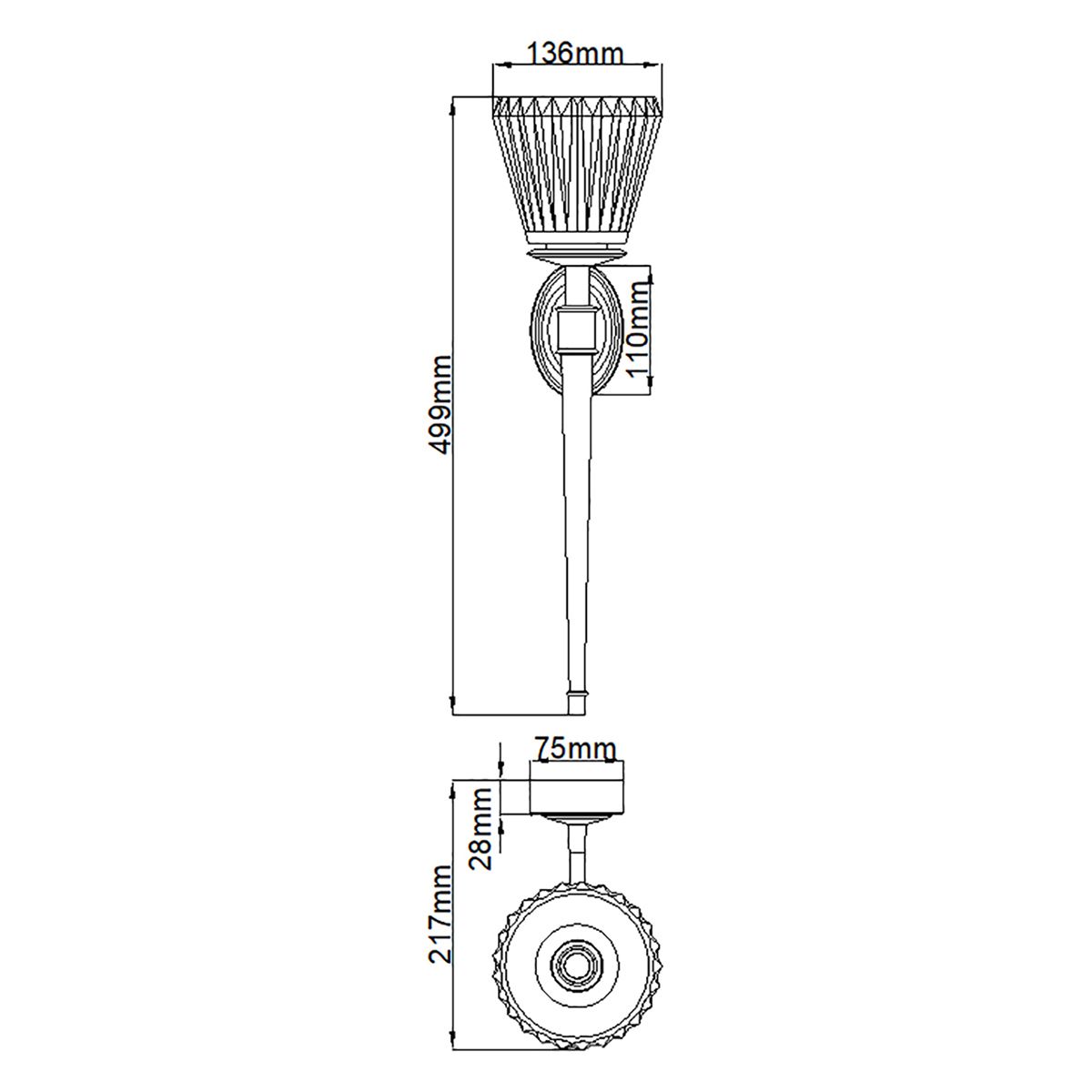 Agatha In Light Wall Light Polished Chrome