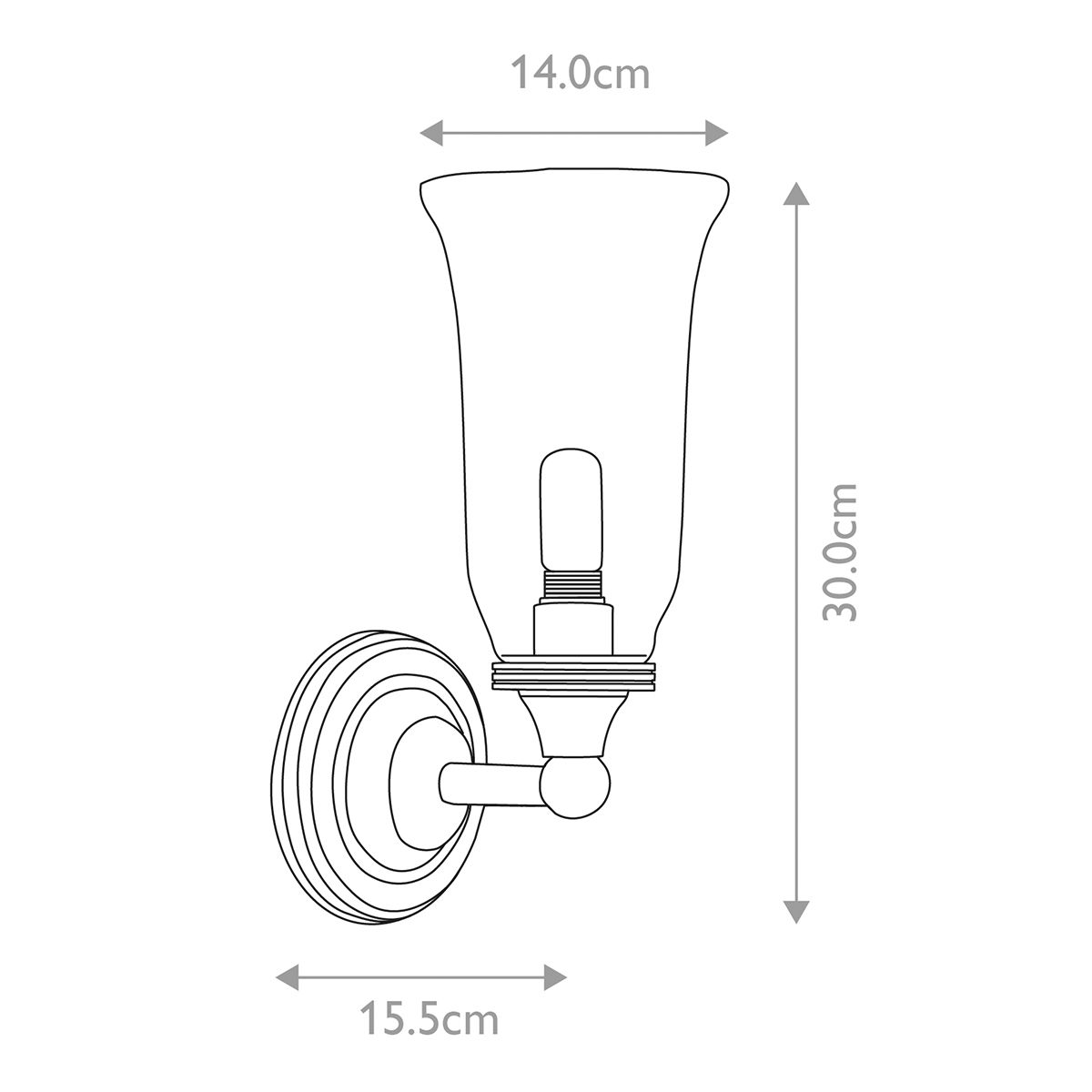 Austen Light Wall Light in Polished Chrome
