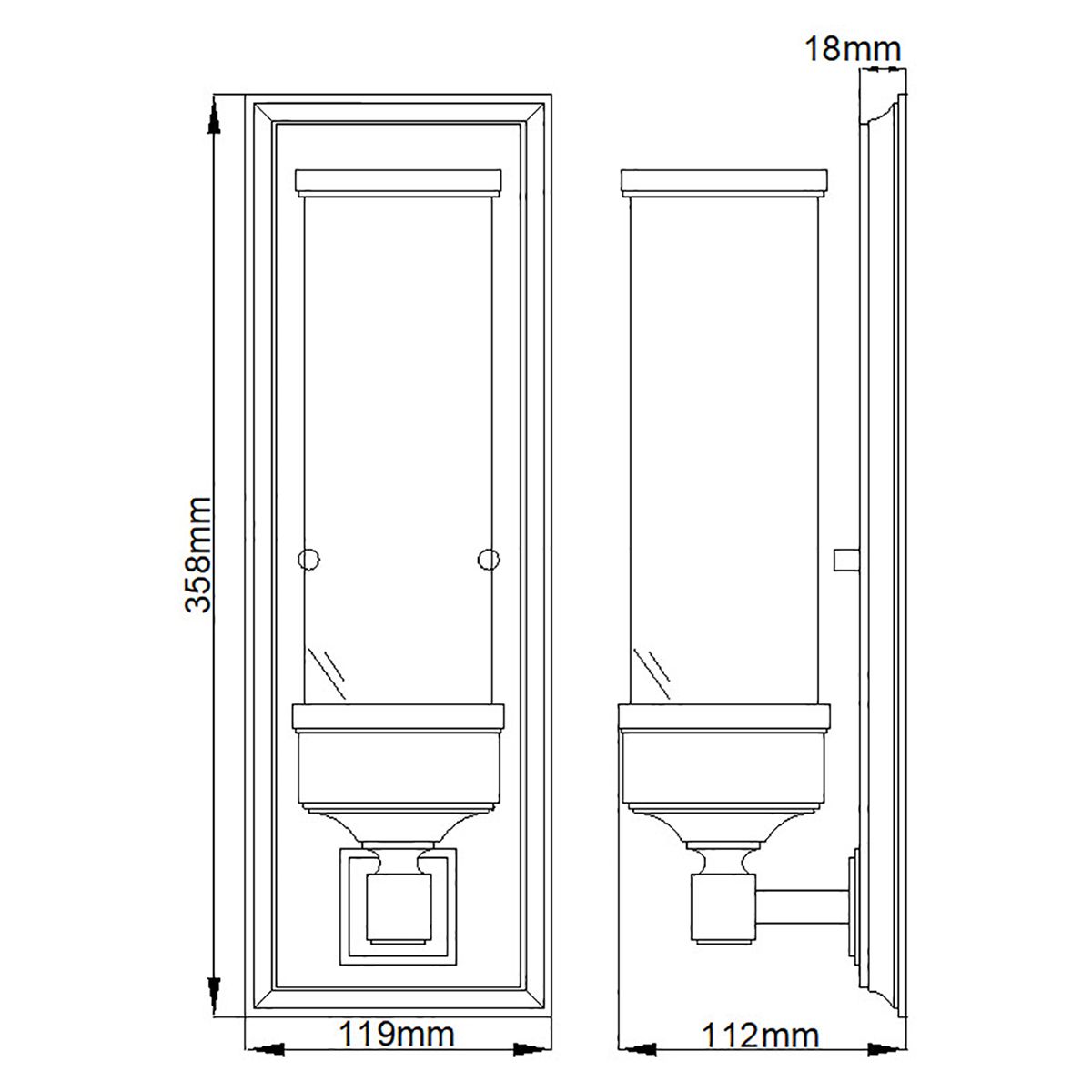 Cambridge 1 Light Wall Light in Polished Chrome