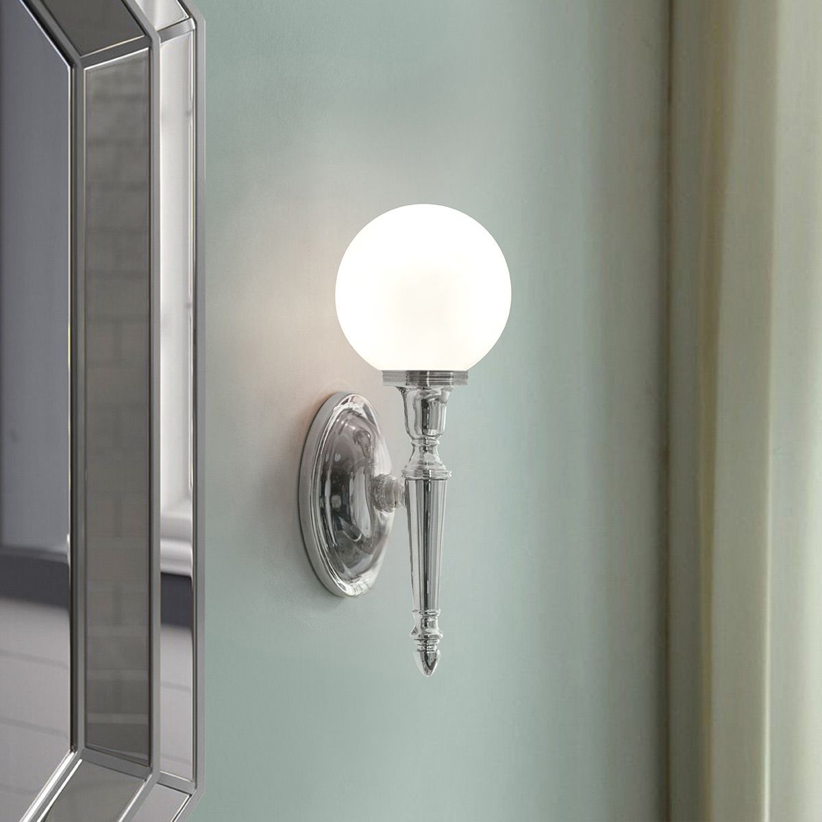 Dryden Light Wall Light Bathroom in Polished Chrome