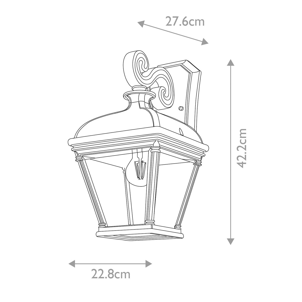 Bayview in Light Large Wall Lantern in Black