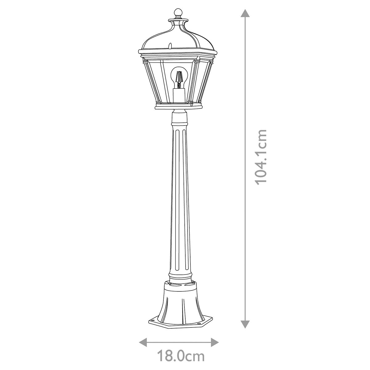 Bayview Light Medium Pillar Lantern in Black