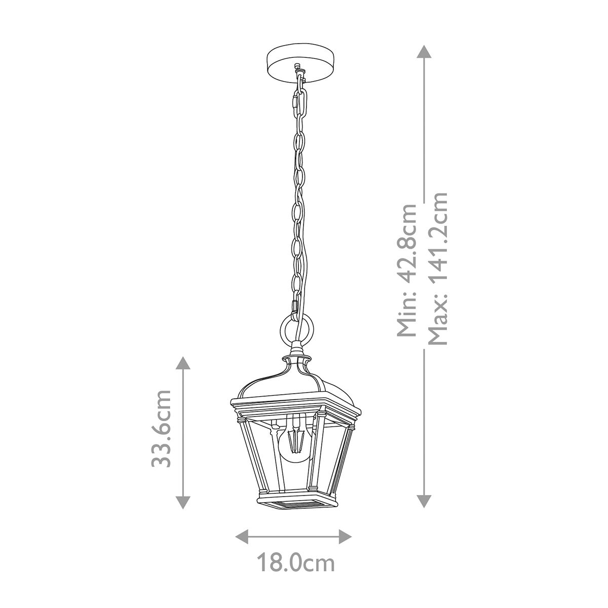 Bayview Light Medium Chain Lantern in Black