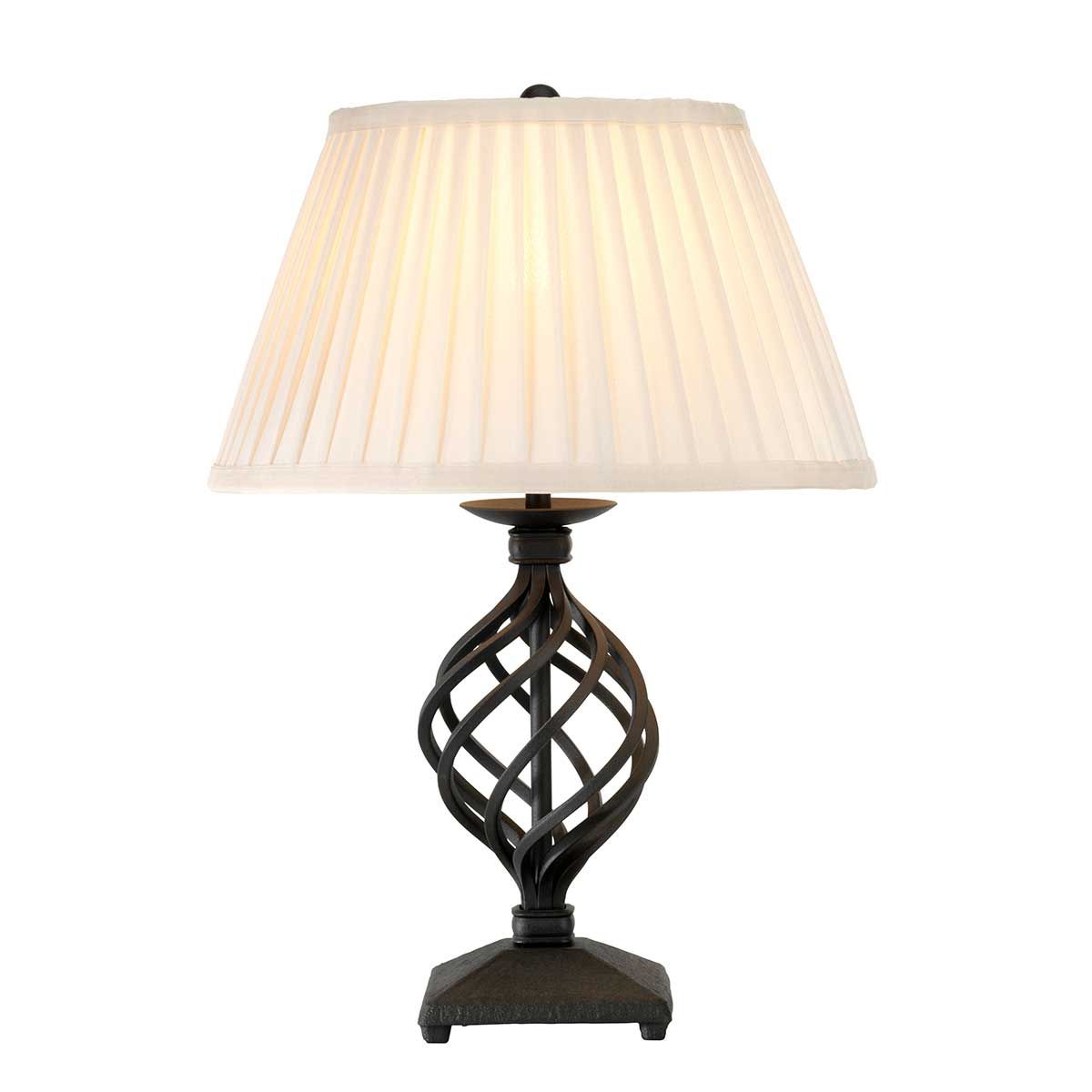 Belfry Light Table Lamp in Black with Ivory Shade