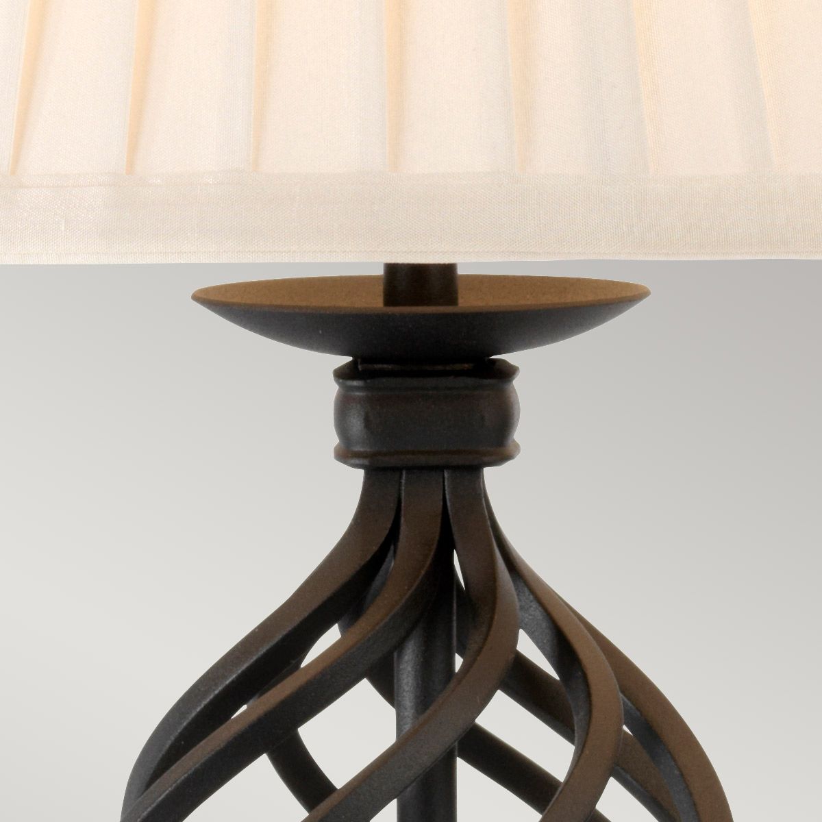 Belfry Light Table Lamp in Black with Ivory Shade