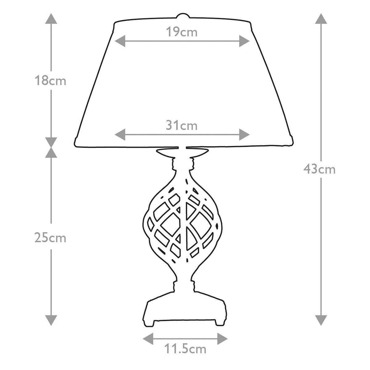 Belfry Light Table Lamp in Black with Ivory Shade