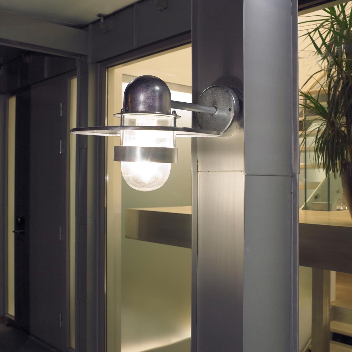Bergen Light Wall Lantern in Galvanised