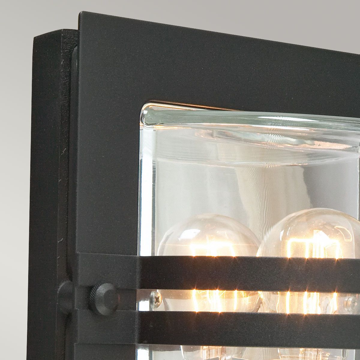 Bern Light Wall Lantern in Black With Clear Glass