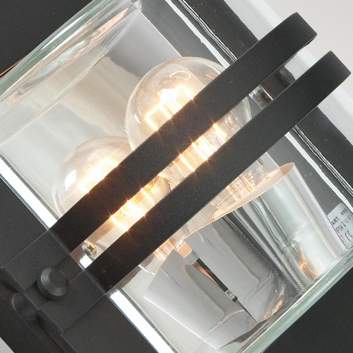 Bern Light Wall Lantern in Black With Clear Glass
