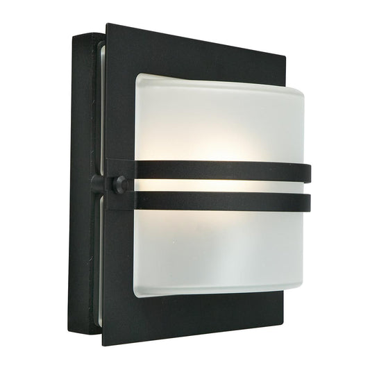 Bern In Light Wall Lantern In Black With Frosted Glass